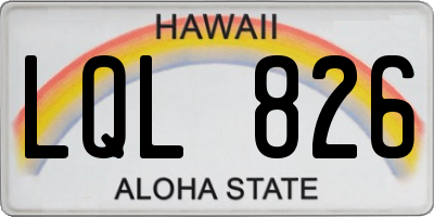HI license plate LQL826