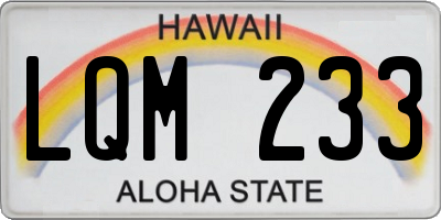 HI license plate LQM233