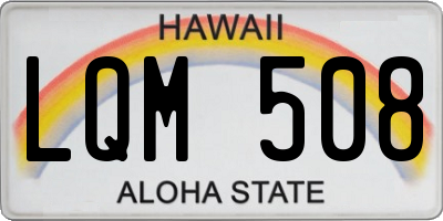 HI license plate LQM508