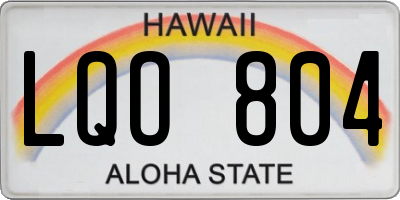 HI license plate LQO804