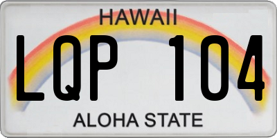 HI license plate LQP104