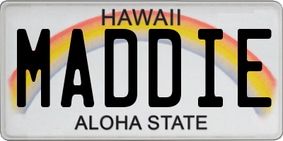 HI license plate MADDIE