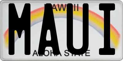 HI license plate MAUI