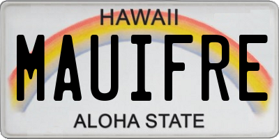 HI license plate MAUIFRE