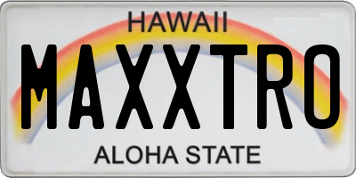 HI license plate MAXXTRO