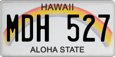 HI license plate MDH527