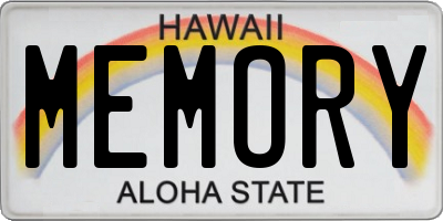 HI license plate MEMORY