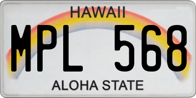 HI license plate MPL568