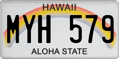 HI license plate MYH579