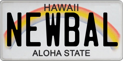 HI license plate NEWBAL