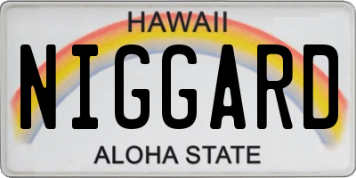 HI license plate NIGGARD