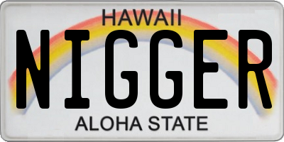 HI license plate NIGGER