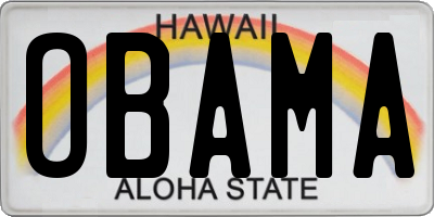 HI license plate OBAMA