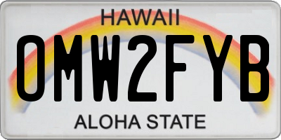 HI license plate OMW2FYB