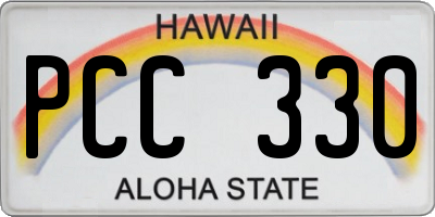 HI license plate PCC330