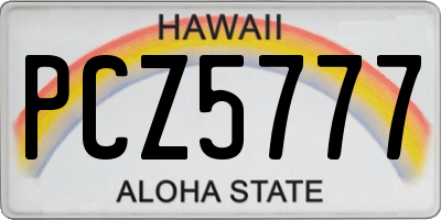 HI license plate PCZ5777