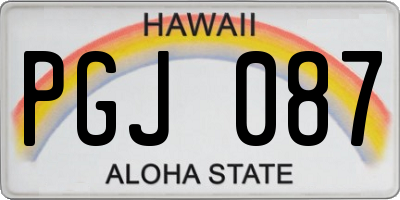 HI license plate PGJ087