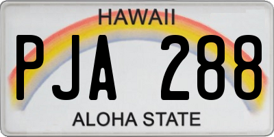 HI license plate PJA288