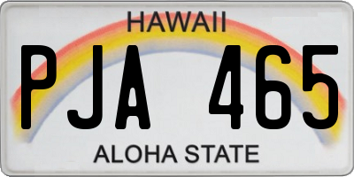 HI license plate PJA465
