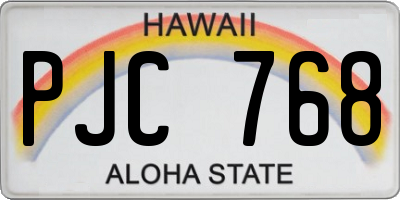 HI license plate PJC768