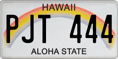 HI license plate PJT444
