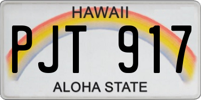 HI license plate PJT917