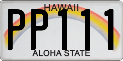 HI license plate PP111