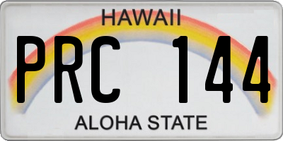 HI license plate PRC144