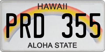HI license plate PRD355