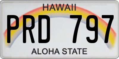 HI license plate PRD797