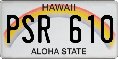 HI license plate PSR610