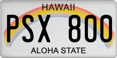 HI license plate PSX800