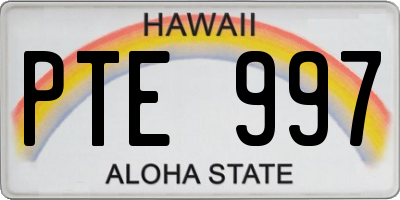HI license plate PTE997