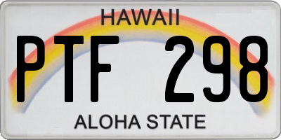 HI license plate PTF298