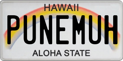 HI license plate PUNEMUH