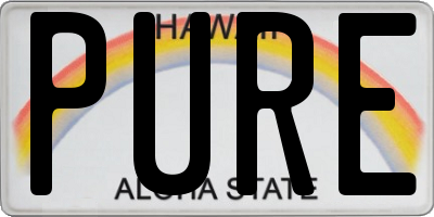 HI license plate PURE