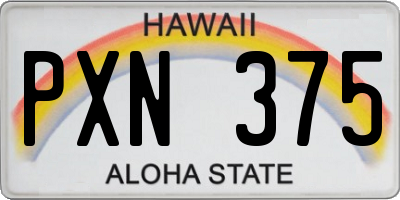 HI license plate PXN375