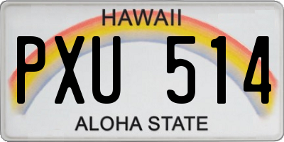 HI license plate PXU514