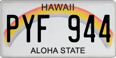 HI license plate PYF944