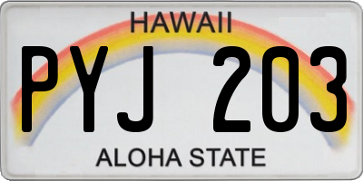 HI license plate PYJ203