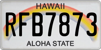 HI license plate RFB7873