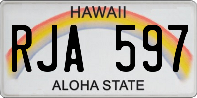 HI license plate RJA597