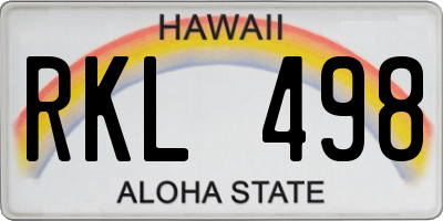 HI license plate RKL498