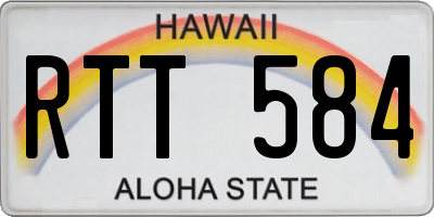 HI license plate RTT584