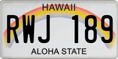 HI license plate RWJ189