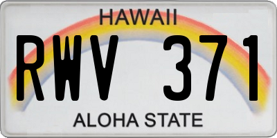 HI license plate RWV371