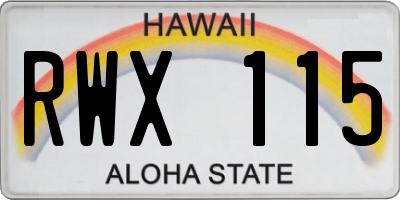 HI license plate RWX115