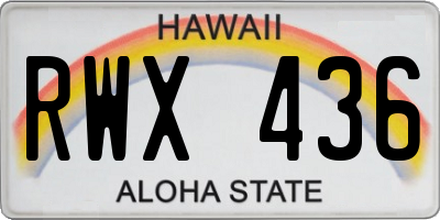 HI license plate RWX436