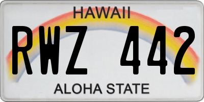 HI license plate RWZ442