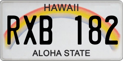 HI license plate RXB182